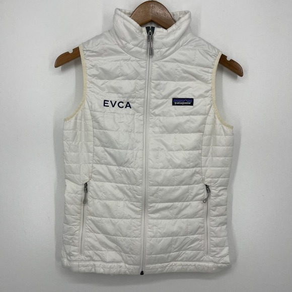 Patagonia Jackets & Blazers - Patagonia Puffer Vest Women's Size XS White EVCA Company Logo Full Zip